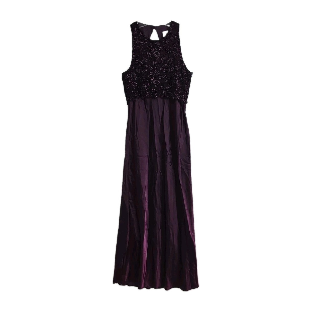 Maurices Formal Dress Women's Size 7/8 Purple Maxi Sleeveless Lace/Satin